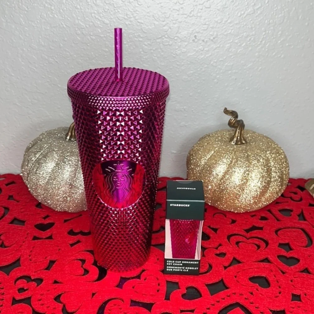 NEW Starbucks Sangria Venti Tumbler and Matching Keychain